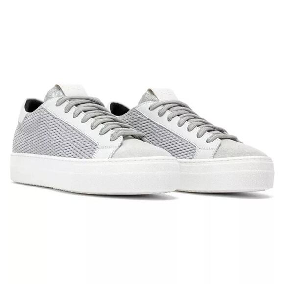 P448 Thea Leather Glitter Platform Sneakers | Dillard P448 Thea Low Top Sneakers Stardust Silver Multi Size 8
